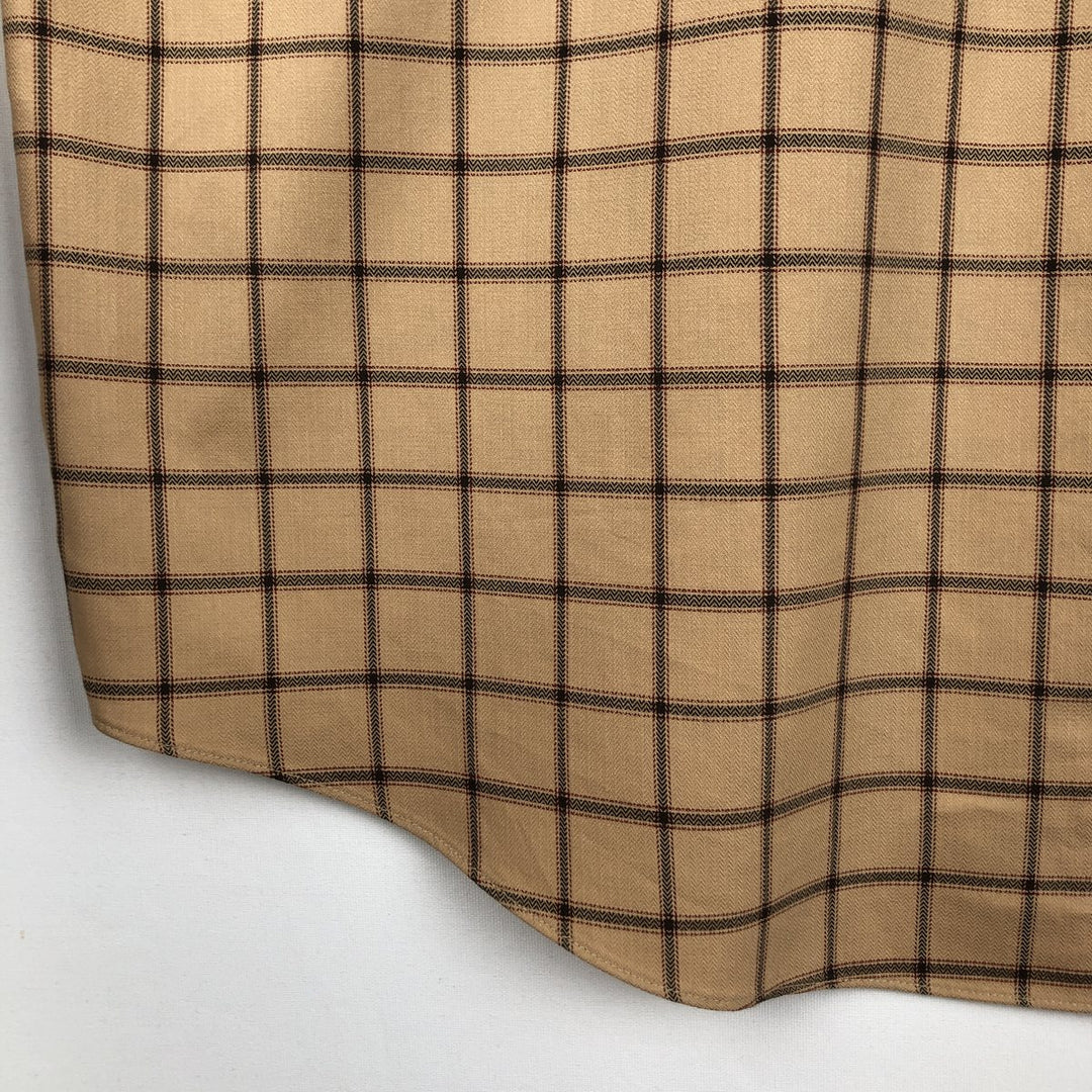 Brooks Brothers 346 Long Sleeve Button-Down Check Shirt, Men's Size L cotton brick settler Vintage Second Hand