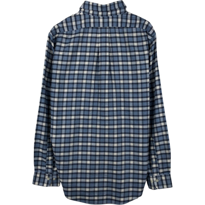 Brooks Brothers Est.1818 MADISON Long Sleeve Button-Down Check Shirt, Men's Size L Supima Cotton blue type Vintage Second Hand