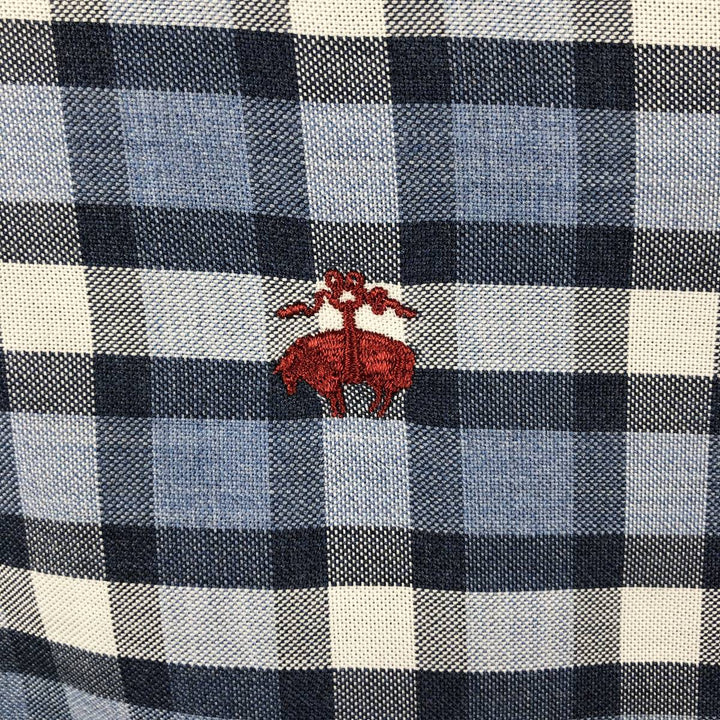 Brooks Brothers Est.1818 MADISON Long Sleeve Button-Down Check Shirt, Men's Size L Supima Cotton blue type Vintage Second Hand