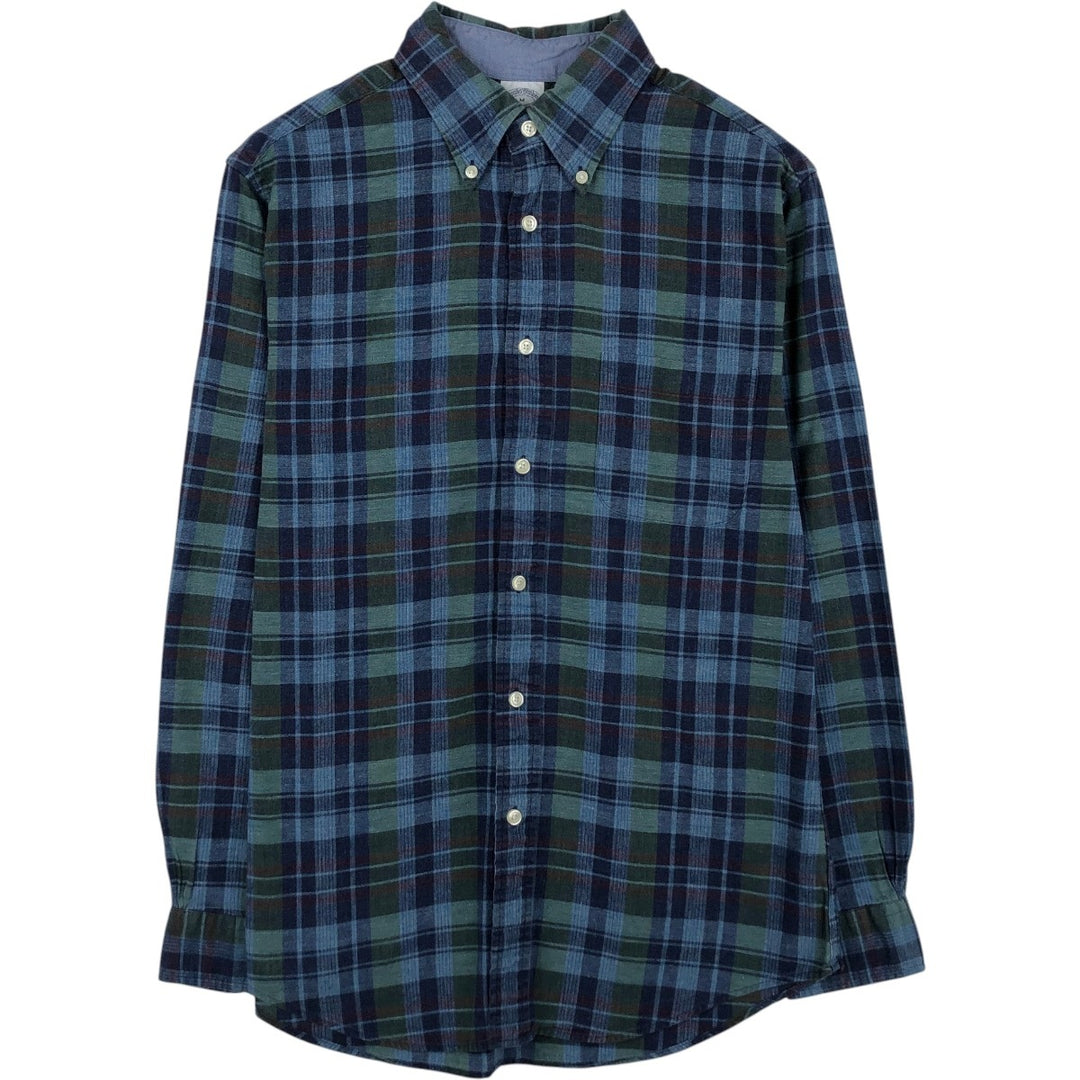 Brooks Brothers Est.1818 REGENT Long Sleeve Button-Down Check Shirt, Men's Size M cotton blue type Vintage Second Hand