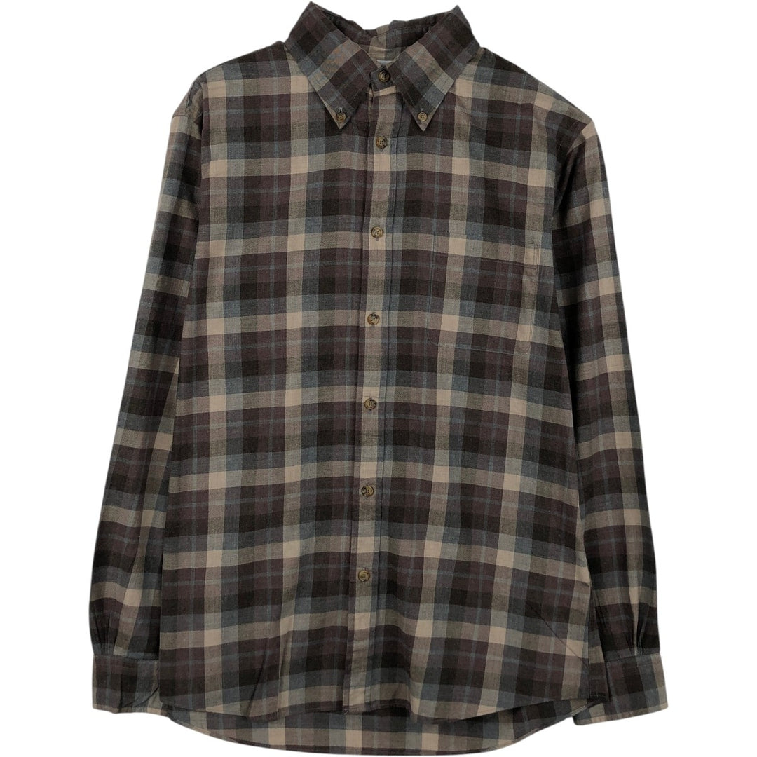 Brooks Brothers Est.1818 REGENT Long Sleeve Button-Down Check Shirt, Men's Size M cotton brown type Vintage Second Hand