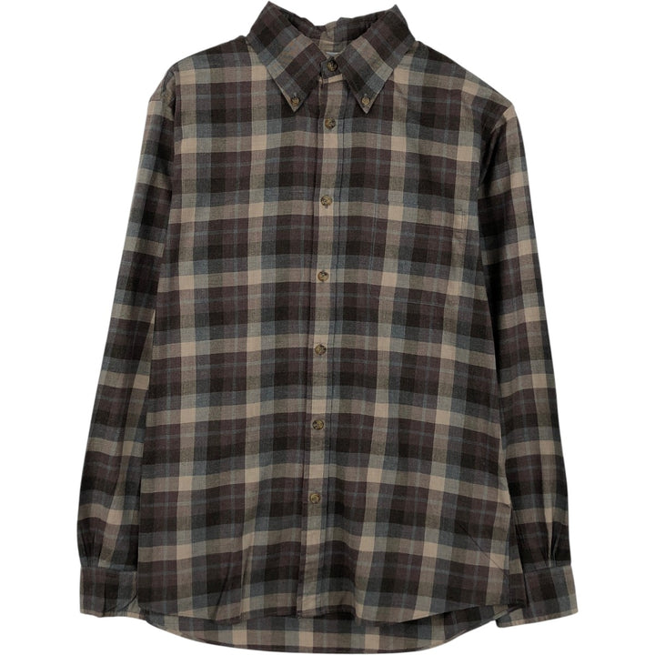 Brooks Brothers Est.1818 REGENT Long Sleeve Button-Down Check Shirt, Men's Size M cotton brown type Vintage Second Hand