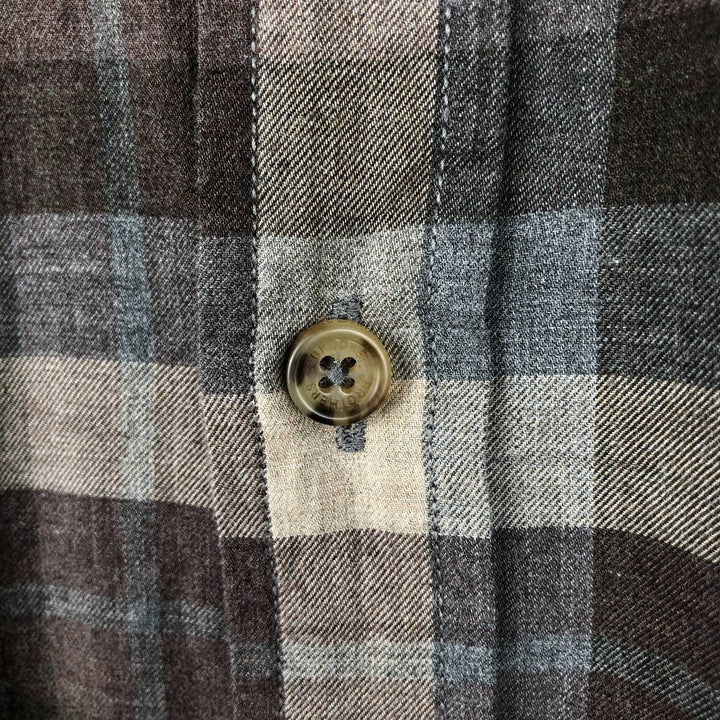 Brooks Brothers Est.1818 REGENT Long Sleeve Button-Down Check Shirt, Men's Size M cotton brown type Vintage Second Hand
