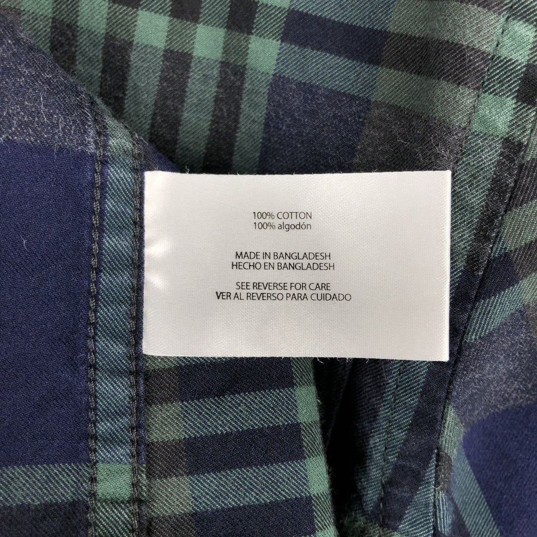 Orvis Long-Sleeve Button-Down Check Shirt, Men's Size M (approx.) cotton dark green Vintage Second Hand