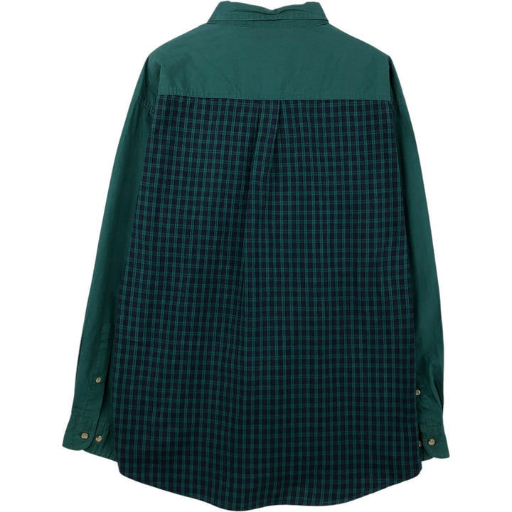 Pendleton Blackwatch Check Crazy Pattern Short-Sleeve Button-Down Check Shirt, Men's Size XL (approx.) cotton green type Vintage Second Hand