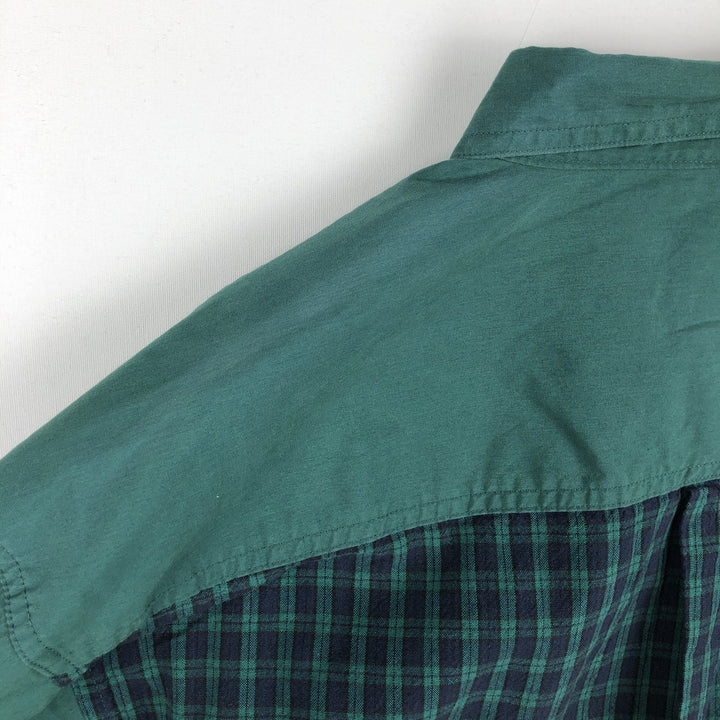 Pendleton Blackwatch Check Crazy Pattern Short-Sleeve Button-Down Check Shirt, Men's Size XL (approx.) cotton green type Vintage Second Hand