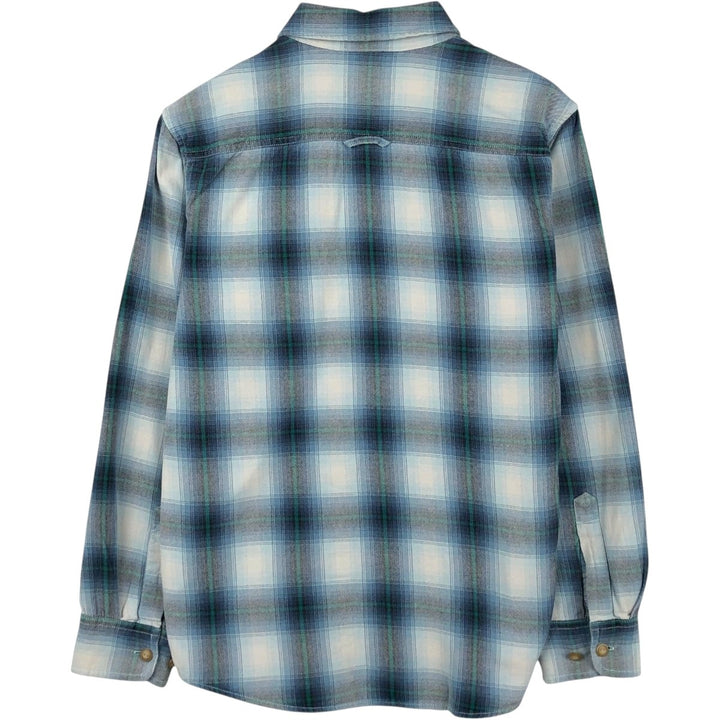 Pendleton Check Pattern Ombre Check Long-Sleeve Cotton Check Shirt, Men's Size M (approx.) cotton Purple type blue-purple Vintage Second Hand
