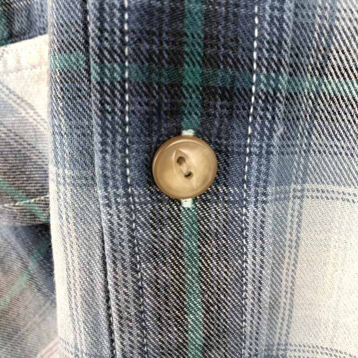 Pendleton Check Pattern Ombre Check Long-Sleeve Cotton Check Shirt, Men's Size M (approx.) cotton Purple type blue-purple Vintage Second Hand