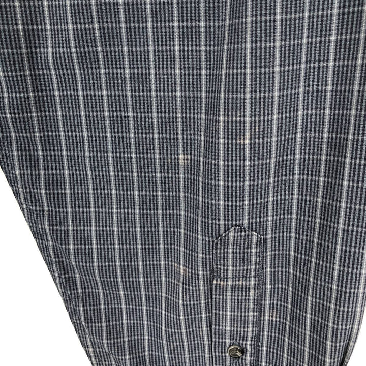 Eddie Bauer Long Sleeve Cotton Check Shirt, Men's XL cotton navy blue type Vintage Second Hand