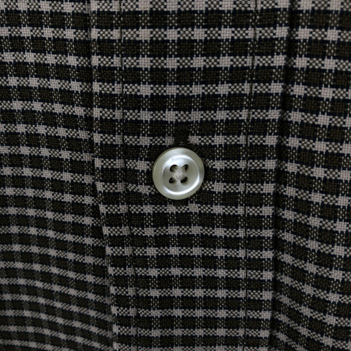 Eddie Bauer Long Sleeve Button-Down Check Shirt, Men's Size M cotton brown type Vintage Second Hand
