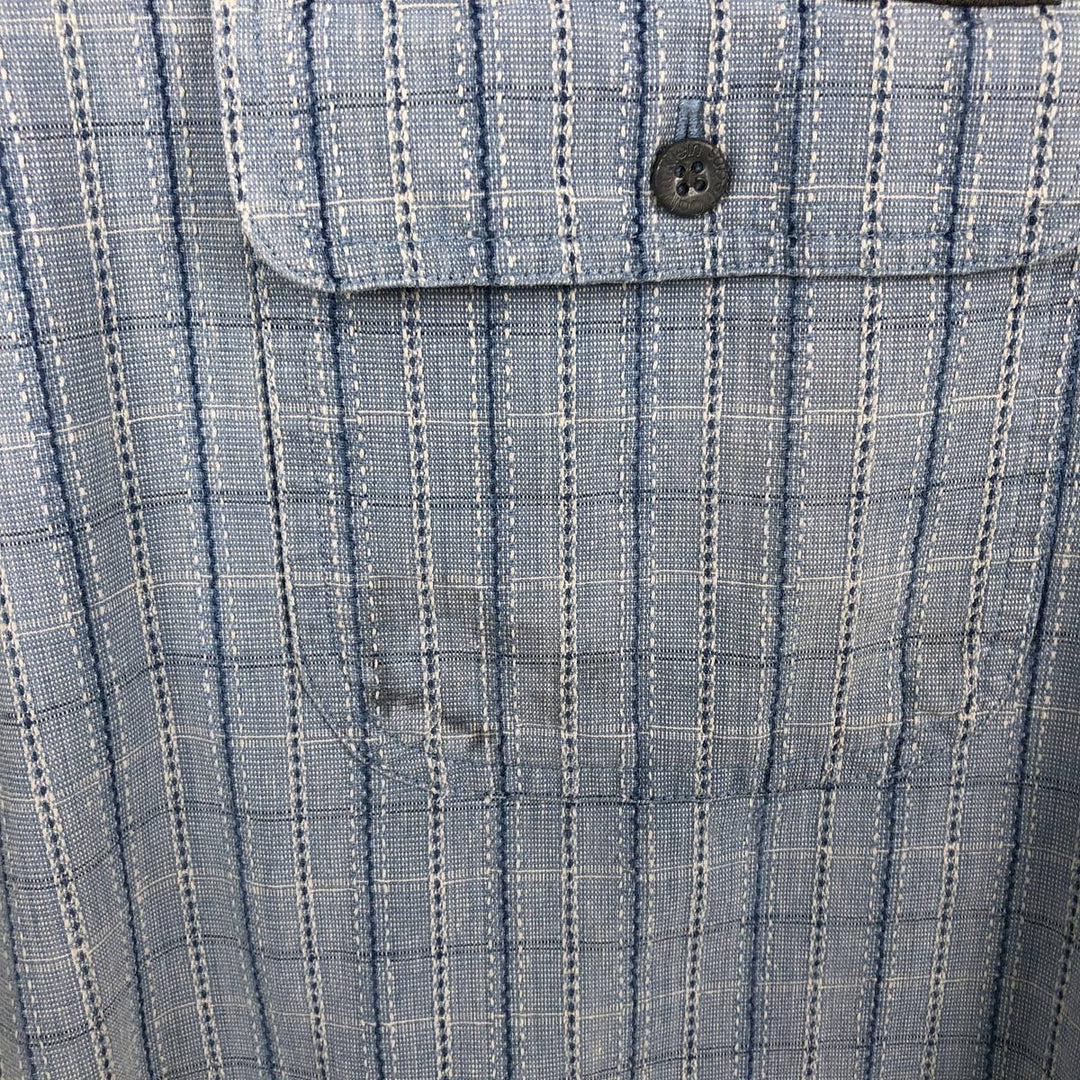 90s-00'S Calvin Klein Jeans Stand Collar Long Sleeve Cotton Check Shirt Men's Size L (approx.) Vintage cotton Blue type light blue Vintage Second Hand