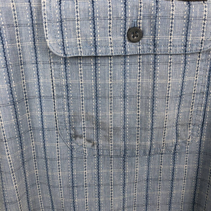 90s-00'S Calvin Klein Jeans Stand Collar Long Sleeve Cotton Check Shirt Men's Size L (approx.) Vintage cotton Blue type light blue Vintage Second Hand