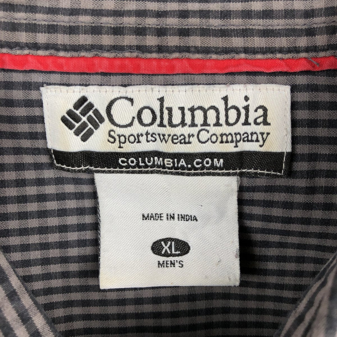2000'S Columbia long-sleeved button-down check shirt, men's size XL cotton gray type Vintage Second Hand