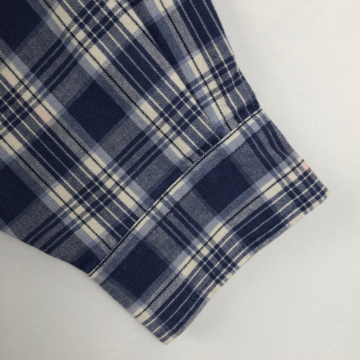 Eddie Bauer Long Sleeve Button-Down Check Shirt, Men's Size L cotton blue type Vintage Second Hand