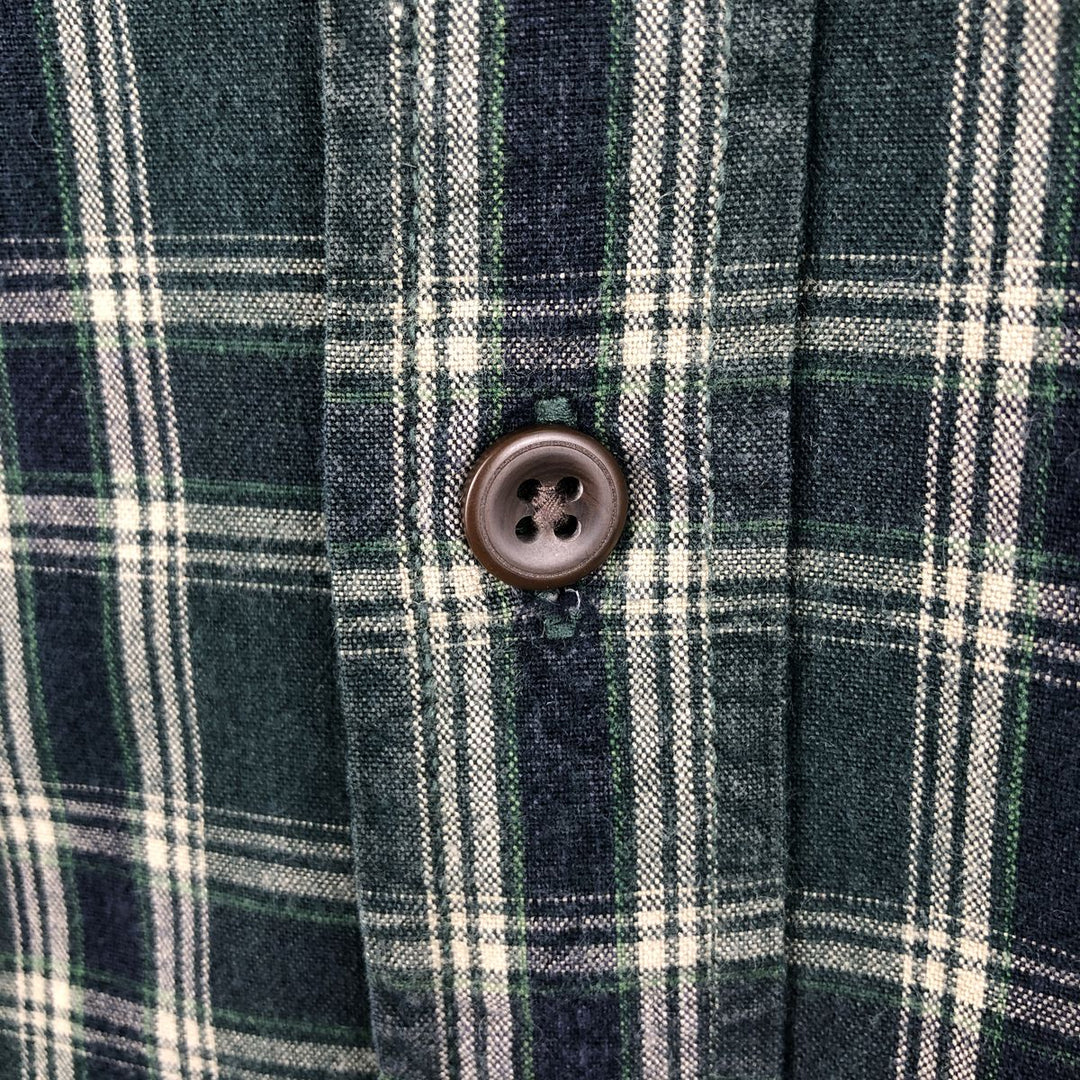 90'S GAP Vintage Long Sleeve Cotton Check Shirt, Men's XL cotton navy blue type Vintage Second Hand