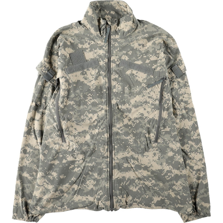 2000'S US Military Issue ACU Digital Camo ECWCS GEN3 LEVEL4 Military Softshell Jacket, Made in USA, Large Long (Men's L equivalent) Nylon Beige type Vintage Second Hand