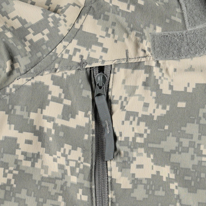 2000'S US Military Issue ACU Digital Camo ECWCS GEN3 LEVEL4 Military Softshell Jacket, Made in USA, Large Long (Men's L equivalent) Nylon Beige type Vintage Second Hand