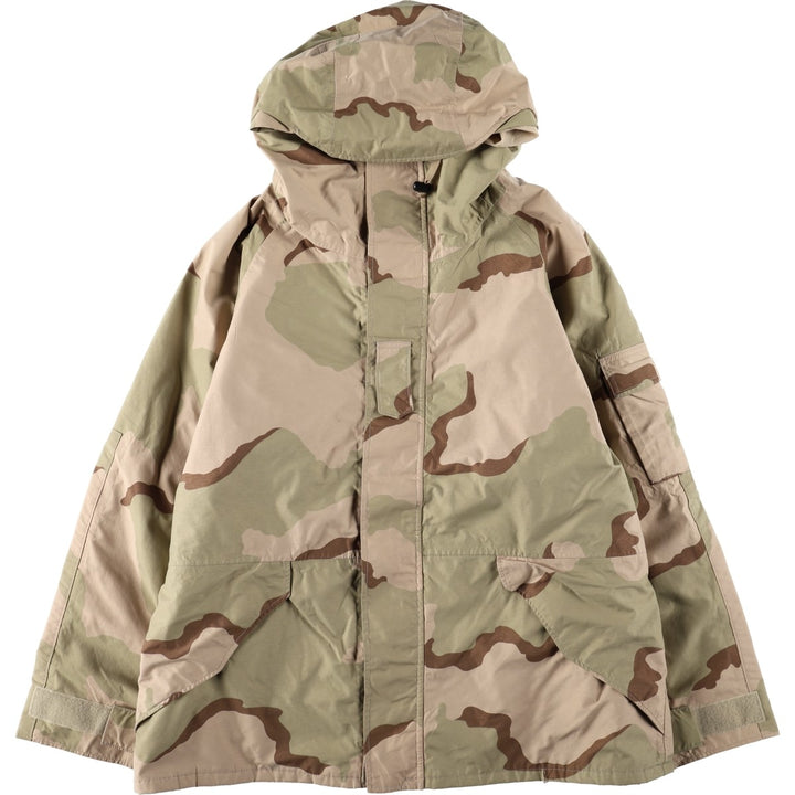 Authentic 2000'S US Military Camouflage Pattern 3C Desert Camo ECWCS 1st Gen Late Model Military Gore-Tex Parka, Made in USA, Size X-LARGE-REGULAR Nylon Beige type Vintage Second Hand