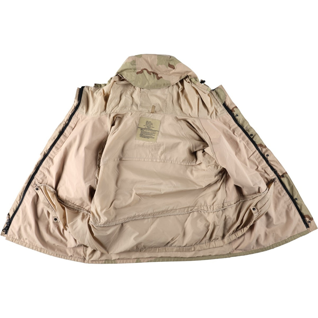 Authentic 2000'S US Military Camouflage Pattern 3C Desert Camo ECWCS 1st Gen Late Model Military Gore-Tex Parka, Made in USA, Size X-LARGE-REGULAR Nylon Beige type Vintage Second Hand