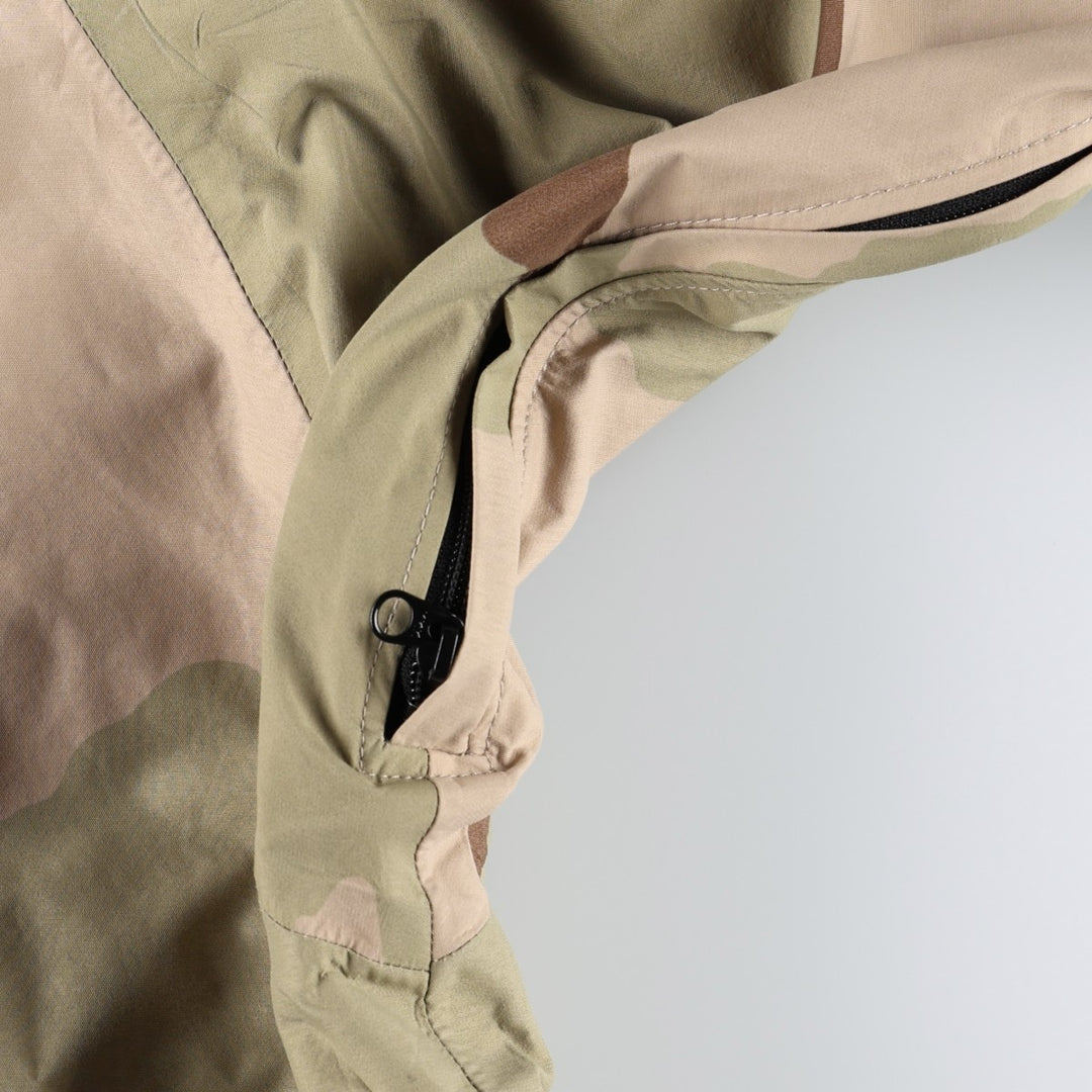 Authentic 2000'S US Military Camouflage Pattern 3C Desert Camo ECWCS 1st Gen Late Model Military Gore-Tex Parka, Made in USA, Size X-LARGE-REGULAR Nylon Beige type Vintage Second Hand