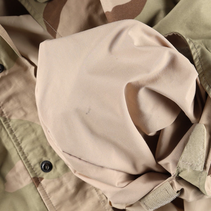 Authentic 2000'S US Military Camouflage Pattern 3C Desert Camo ECWCS 1st Gen Late Model Military Gore-Tex Parka, Made in USA, Size X-LARGE-REGULAR Nylon Beige type Vintage Second Hand