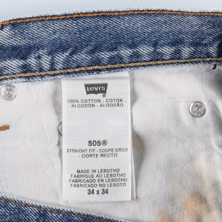 Levi's 505 STRAIGHT FIT tapered denim pants for men, size w36 cotton blue type Vintage Second Hand