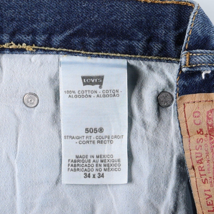 Levi's 505 Straight Fit Coupe Droite Tapered Denim Pants, Men's W36 (approx.) cotton blue type Vintage Second Hand