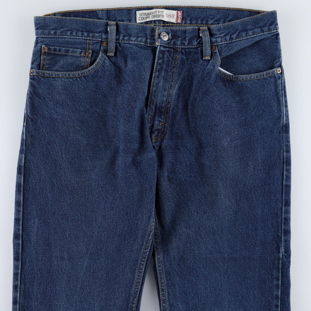 Levi's 505 Straight Fit Coupe Droite Tapered Denim Pants, Men's W36 (approx.) cotton blue type Vintage Second Hand