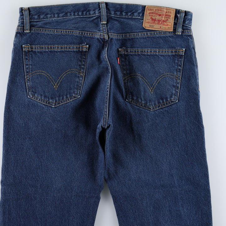 Levi's 505 Straight Fit Coupe Droite Tapered Denim Pants, Men's W36 (approx.) cotton blue type Vintage Second Hand