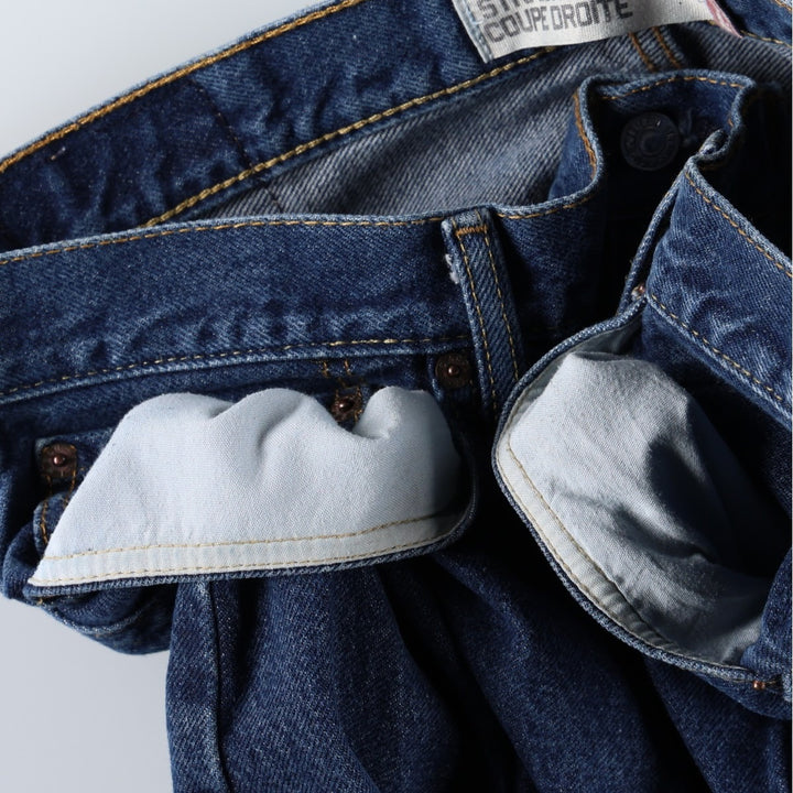 Levi's 505 Straight Fit Coupe Droite Tapered Denim Pants, Men's W36 (approx.) cotton blue type Vintage Second Hand