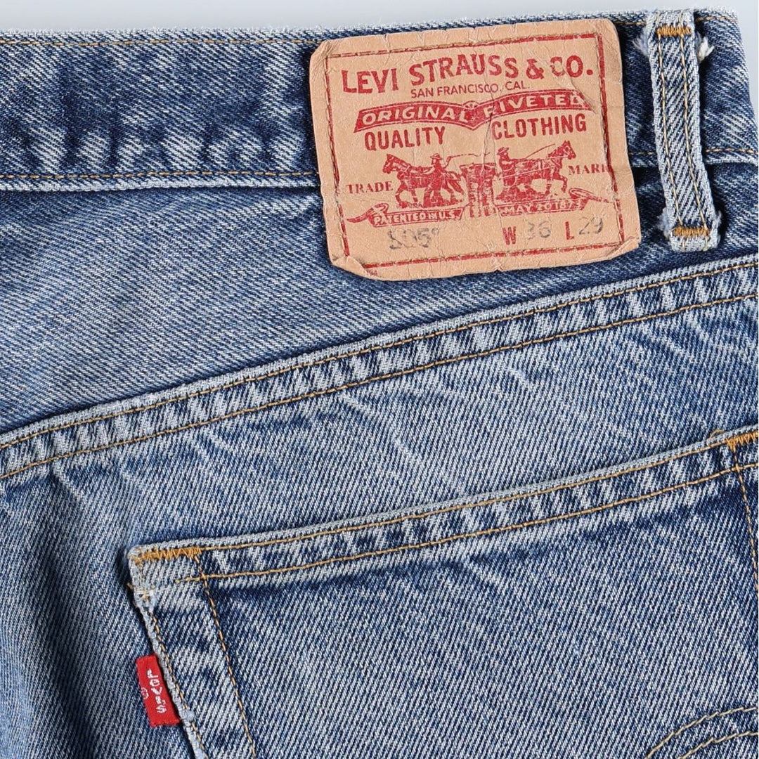 Levi's 505 REGULAR FIT tapered denim pants for men, size w35 cotton blue type Vintage Second Hand