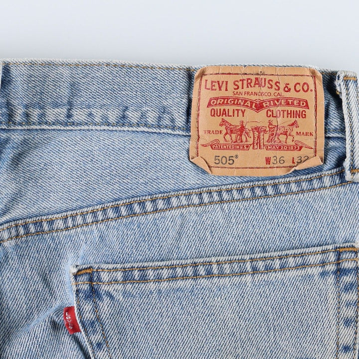 Levi's 505 STRAIGHT FIT tapered denim pants for men, size w36 cotton blue type Vintage Second Hand