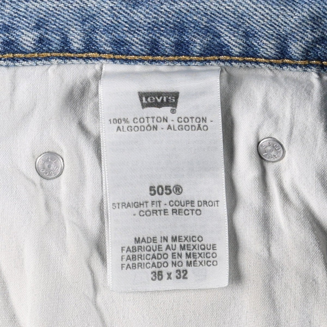 Levi's 505 STRAIGHT FIT tapered denim pants for men, size w36 cotton blue type Vintage Second Hand