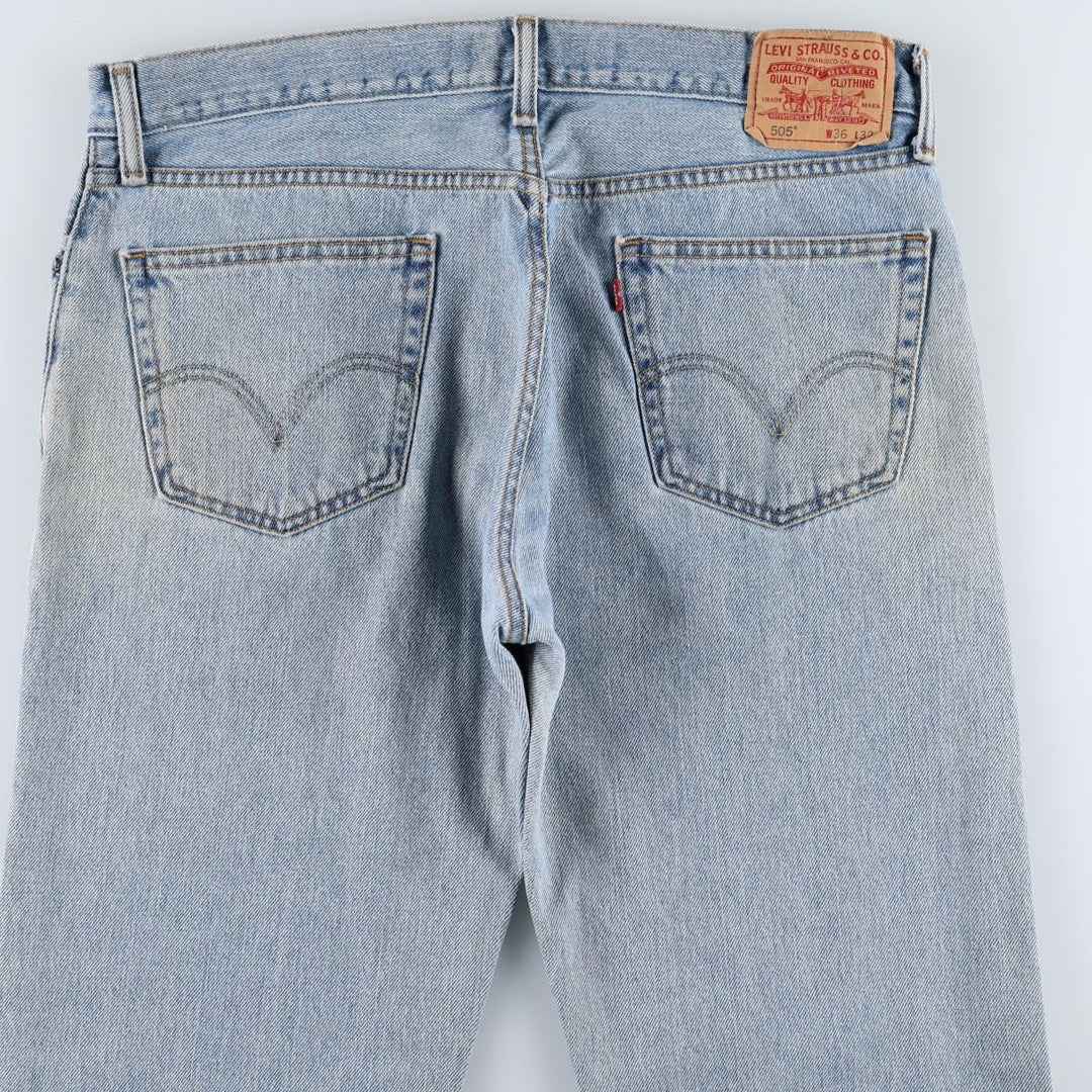 Levi's 505 STRAIGHT FIT tapered denim pants for men, size w36 cotton blue type Vintage Second Hand