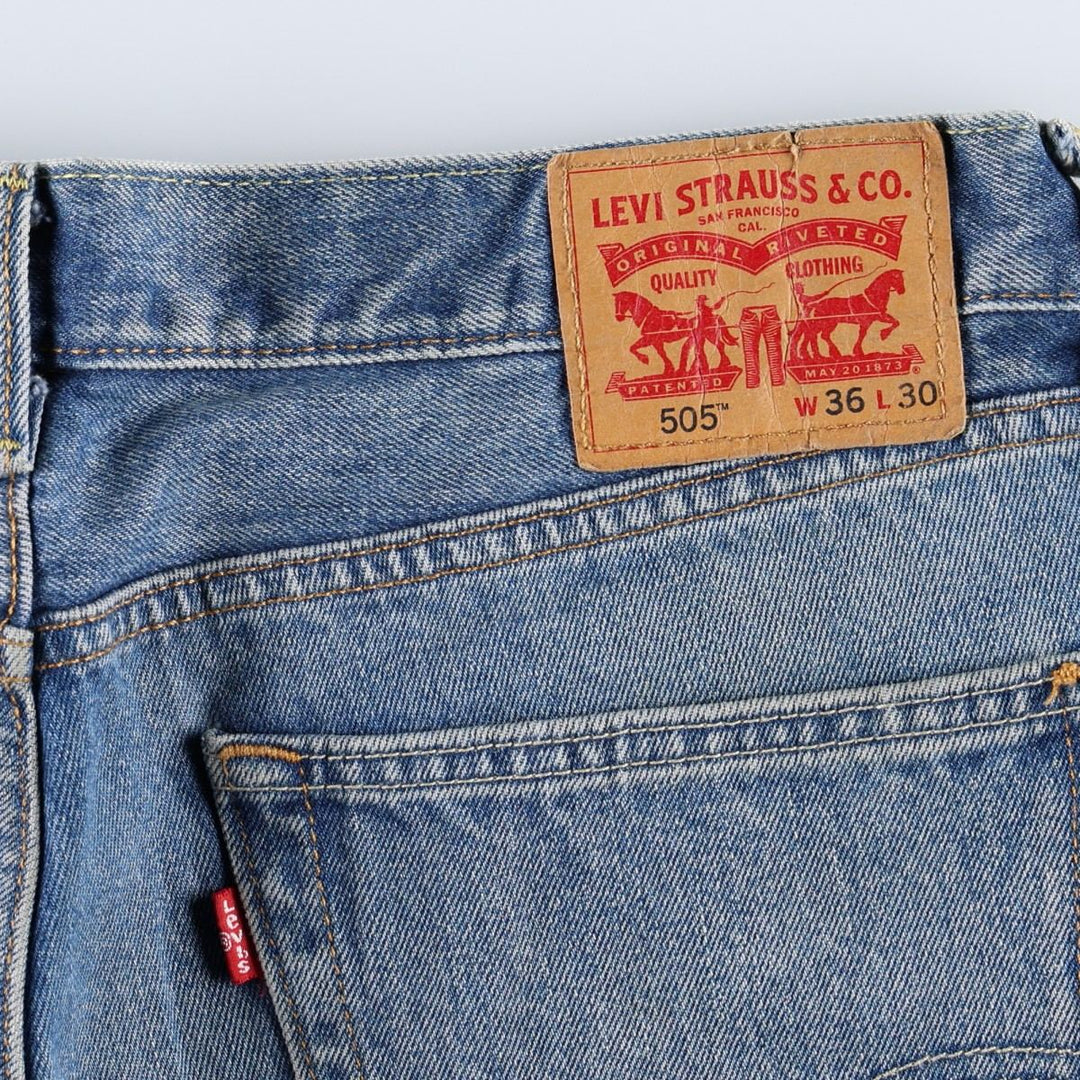 Levi's 505 tapered denim pants for men, size w36 cotton blue type Vintage Second Hand