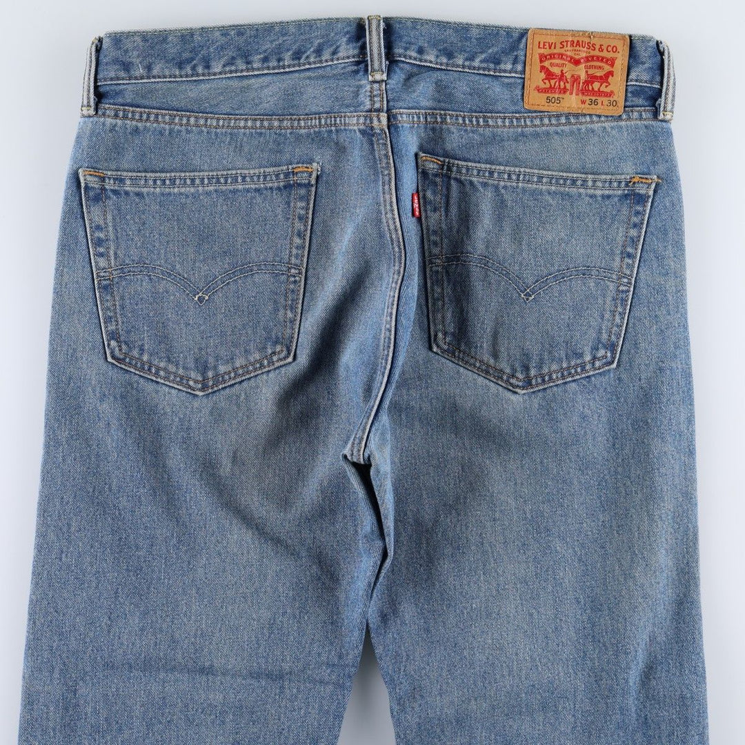 Levi's 505 tapered denim pants for men, size w36 cotton blue type Vintage Second Hand
