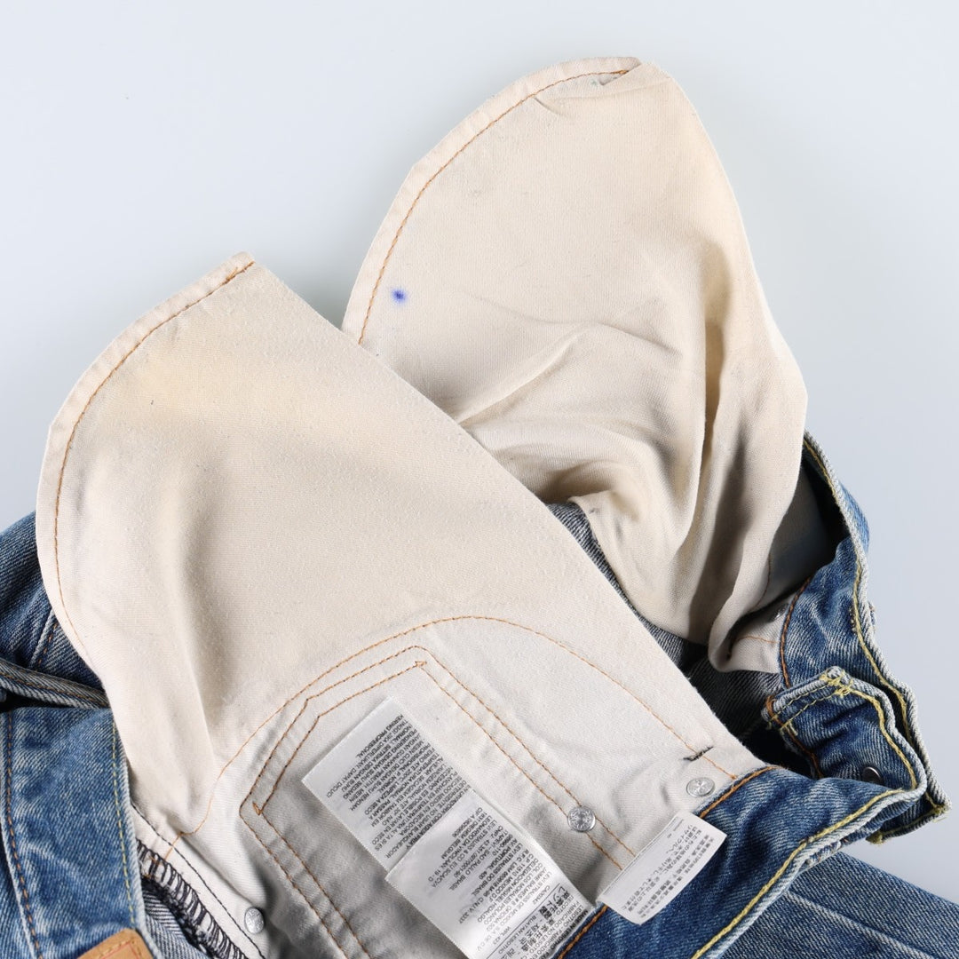 Levi's 505 tapered denim pants for men, size w36 cotton blue type Vintage Second Hand
