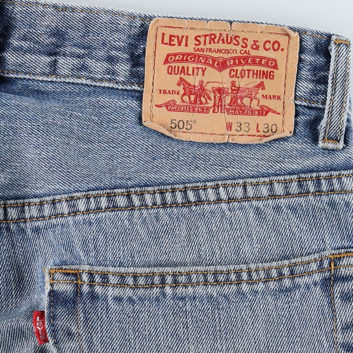 Levi's 505 REGULAR FIT tapered denim pants for men, size w32 cotton blue type Vintage Second Hand
