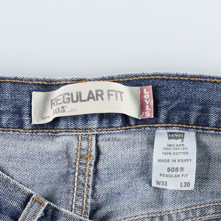 Levi's 505 REGULAR FIT tapered denim pants for men, size w32 cotton blue type Vintage Second Hand