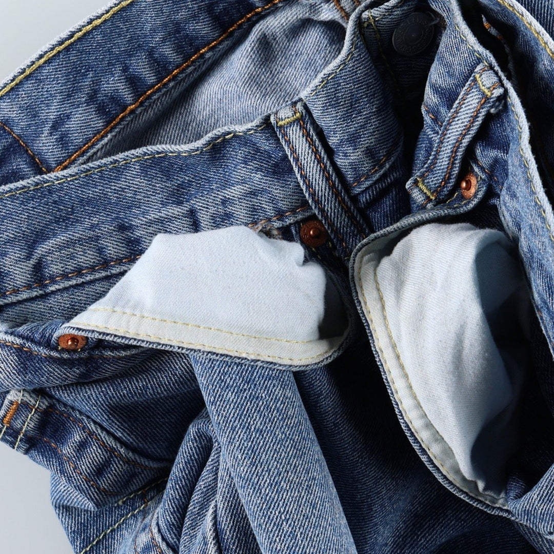Levi's 505 tapered denim pants for men, size w37 cotton blue type Vintage Second Hand