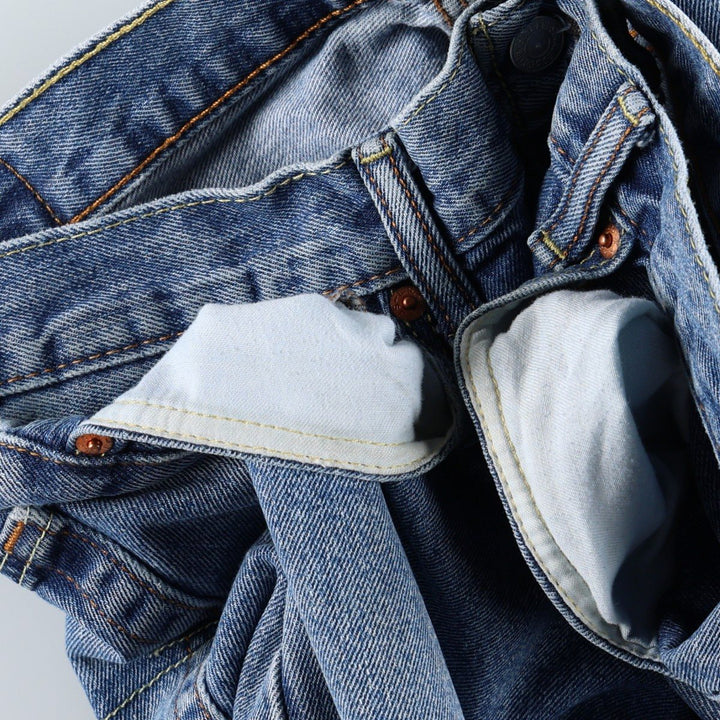 Levi's 505 tapered denim pants for men, size w37 cotton blue type Vintage Second Hand