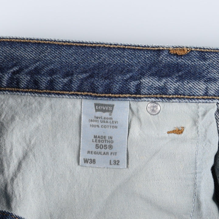 Levi's 505 REGULAR FIT tapered denim pants for men, size w36 cotton blue type Vintage Second Hand
