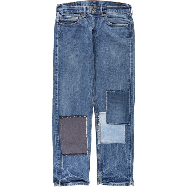 Levi's 505 Patchwork Tapered Denim Pants, Men's Size W34 (approx.) cotton blue type Vintage Second Hand