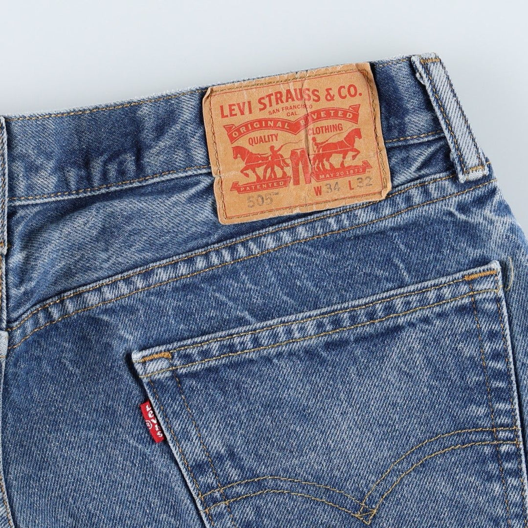 Levi's 505 Patchwork Tapered Denim Pants, Men's Size W34 (approx.) cotton blue type Vintage Second Hand