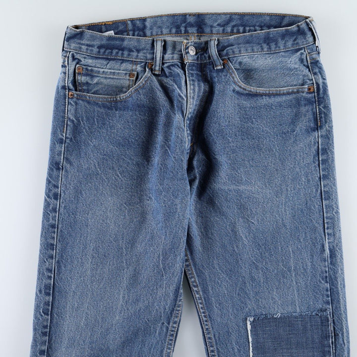 Levi's 505 Patchwork Tapered Denim Pants, Men's Size W34 (approx.) cotton blue type Vintage Second Hand