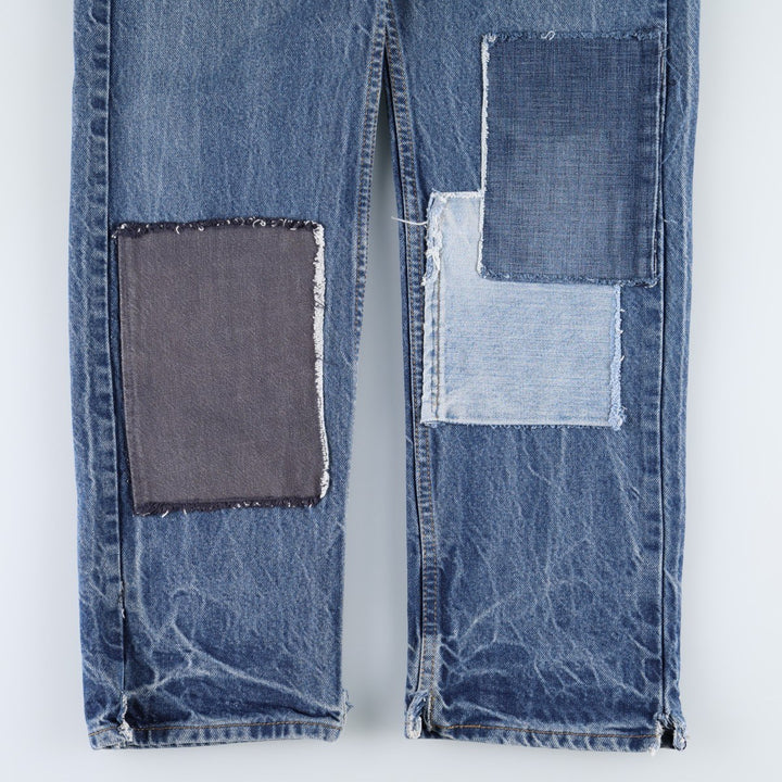 Levi's 505 Patchwork Tapered Denim Pants, Men's Size W34 (approx.) cotton blue type Vintage Second Hand