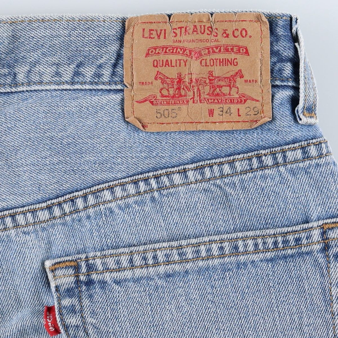 Levi's 505 REGULAR FIT tapered denim pants for men, size w33 cotton blue type Vintage Second Hand