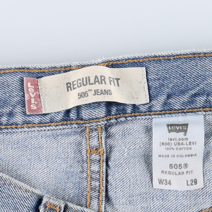 Levi's 505 REGULAR FIT tapered denim pants for men, size w33 cotton blue type Vintage Second Hand