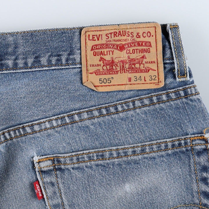 Levi's 505 REGULAR FIT tapered denim pants for men, size w34 cotton blue type Vintage Second Hand