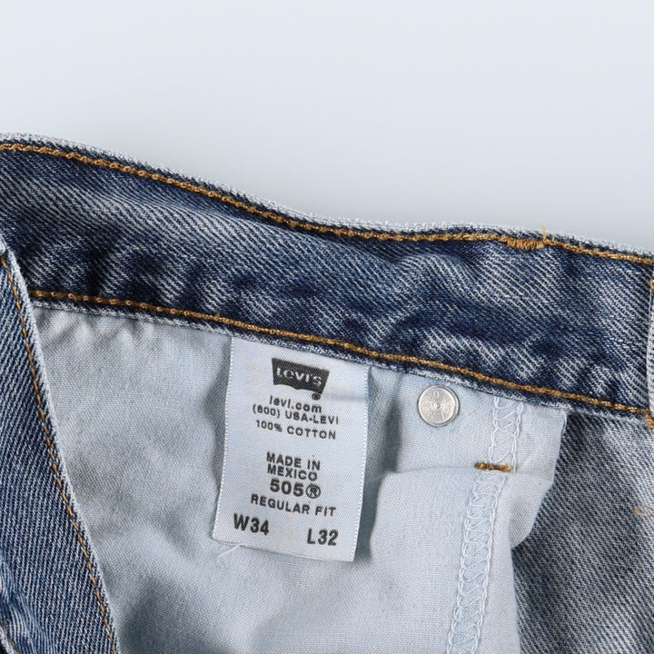 Levi's 505 REGULAR FIT tapered denim pants for men, size w34 cotton blue type Vintage Second Hand